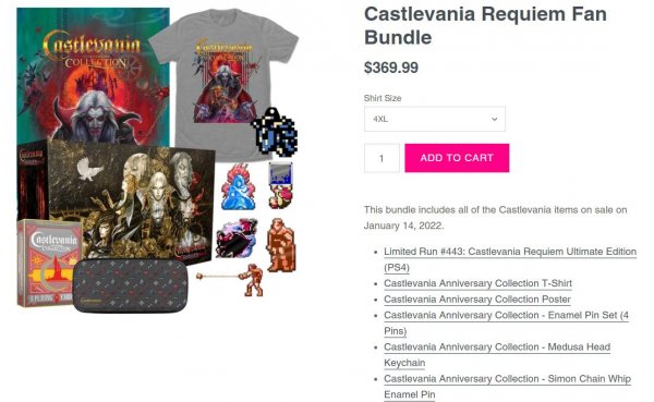 Run追加恶魔城安魂曲粉丝包 售价369.99美元 Limited