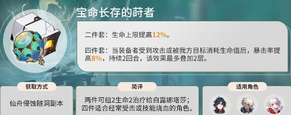 崩坏星穹铁道宝命长存的莳者给谁用适合
